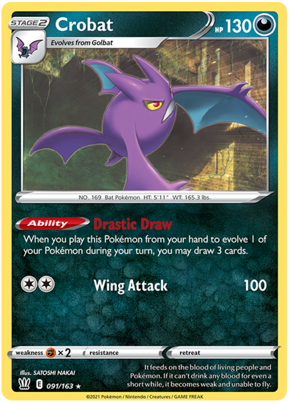 Crobat (091/163) (Theme Deck Exclusive) [Sword & Shield: Battle Styles] | Game Master's Emporium (The New GME)