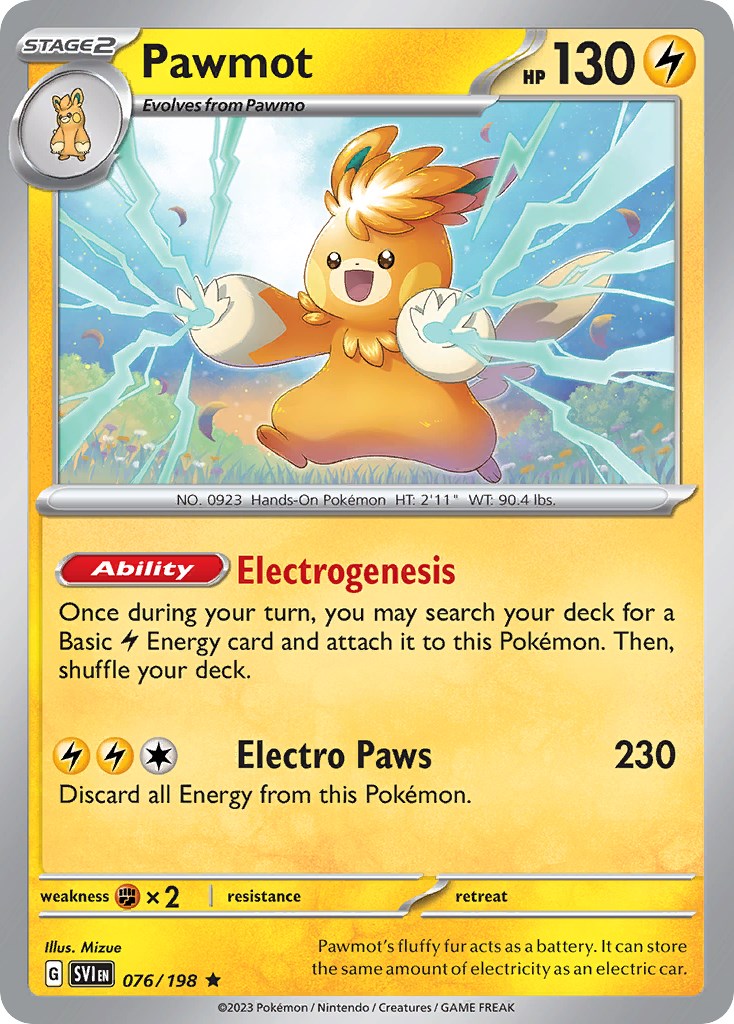 Pawmot (076/198) (Theme Deck Exclusive) [Scarlet & Violet: Base Set] | Game Master's Emporium (The New GME)