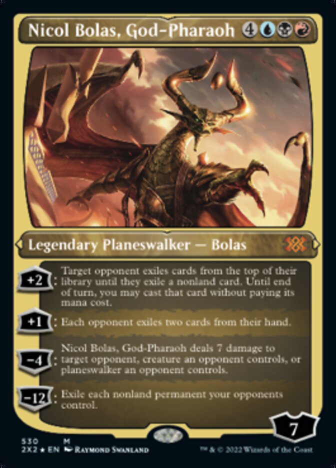 Nicol Bolas, God-Pharaoh (Foil Etched) [Double Masters 2022] | Game Master's Emporium (The New GME)