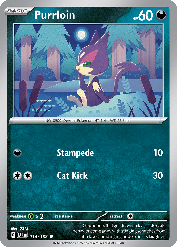 Purrloin (114/182) [Scarlet & Violet: Paradox Rift] | Game Master's Emporium (The New GME)