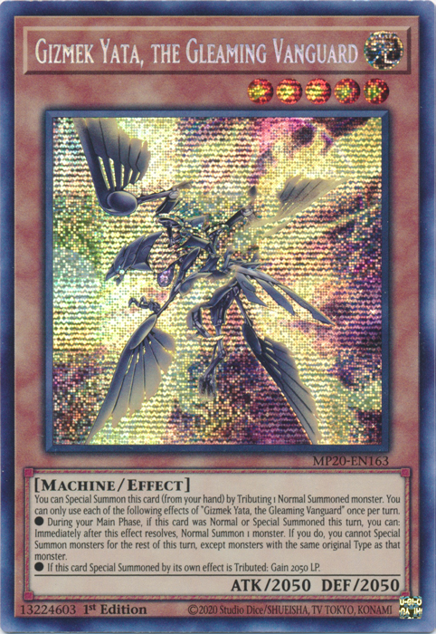 Gizmek Yata, the Gleaming Vanguard [MP20-EN163] Prismatic Secret Rare | Game Master's Emporium (The New GME)