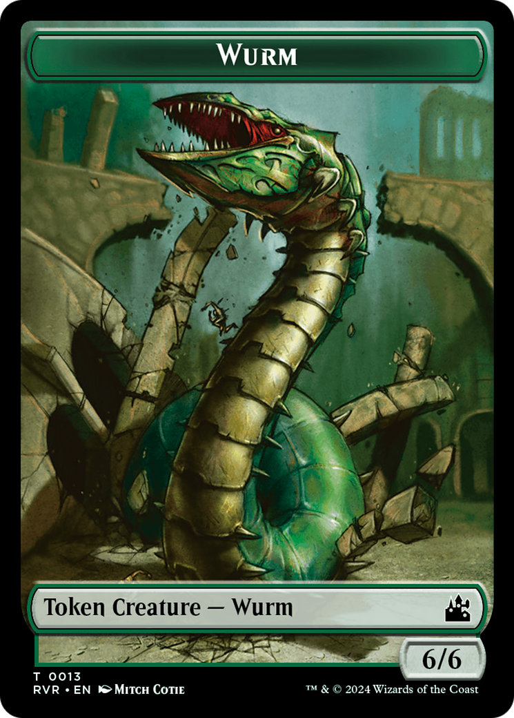 Elf Knight // Wurm Double-Sided Token [Ravnica Remastered Tokens] | Game Master's Emporium (The New GME)