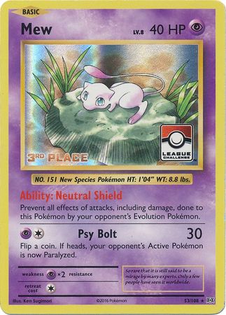 Mew (53/108) (League Promo 3rd Place) [XY: Evolutions] | Game Master's Emporium (The New GME)