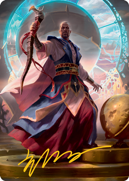 Teferi, Who Slows the Sunset Art Card (Gold-Stamped Signature) [Innistrad: Midnight Hunt Art Series] | Game Master's Emporium (The New GME)