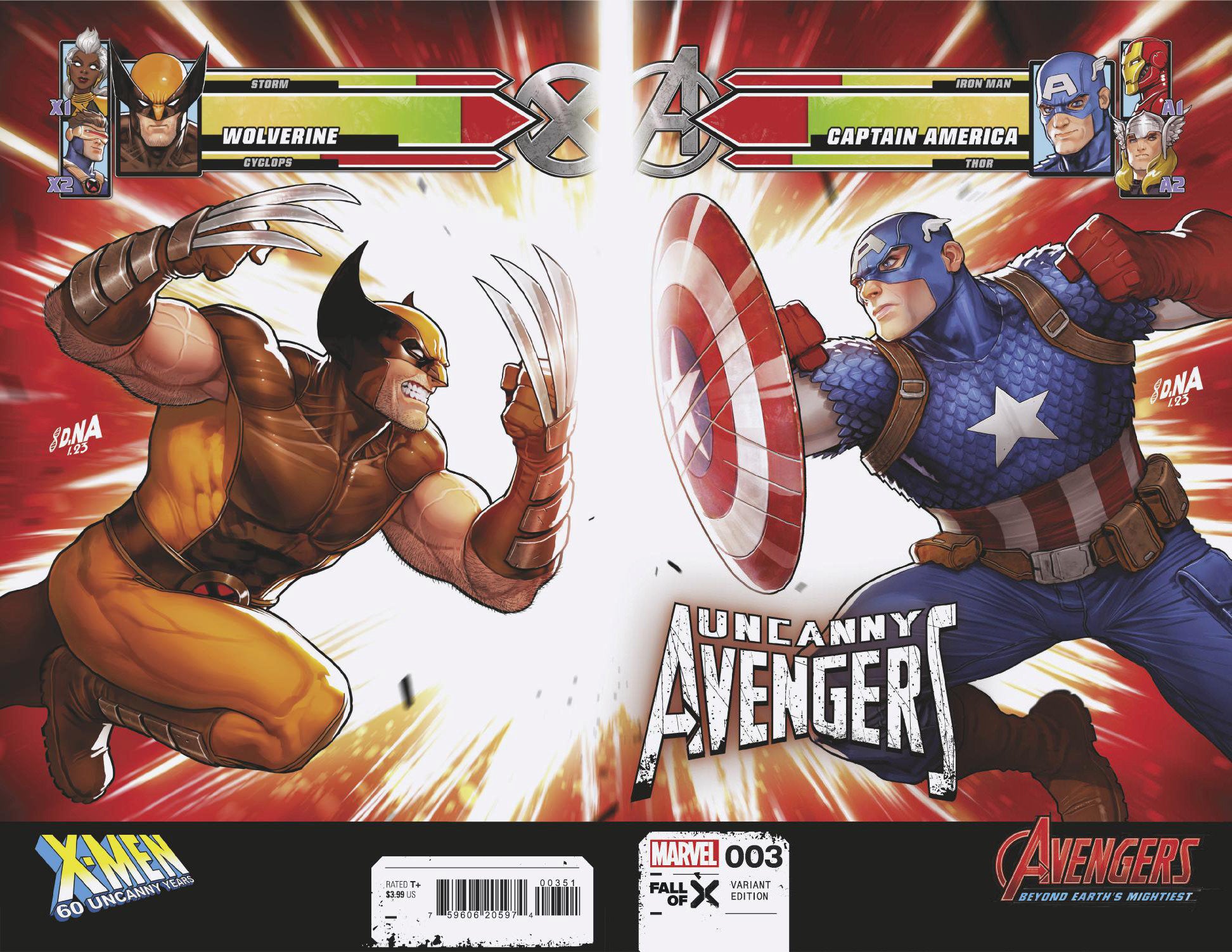 Uncanny Avengers 3 David Nakayama Wraparound X-Men 60th Variant [Fall] | Game Master's Emporium (The New GME)