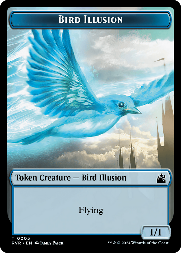 Bird // Bird Illusion Double-Sided Token [Ravnica Remastered Tokens] | Game Master's Emporium (The New GME)