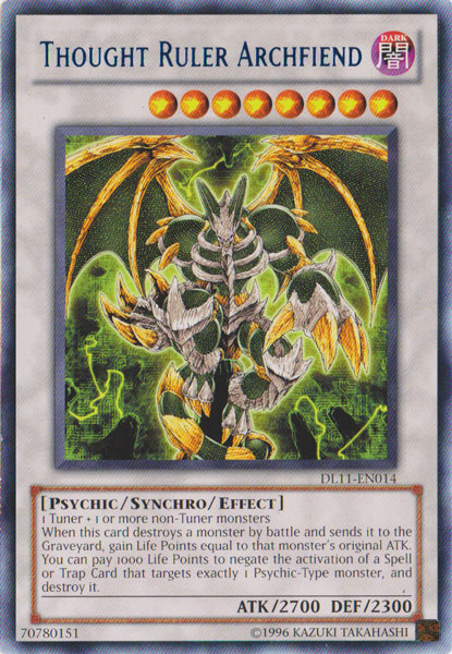 Thought Ruler Archfiend (Blue) [DL11-EN014] Rare | Game Master's Emporium (The New GME)