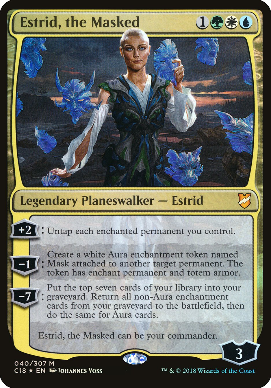 Estrid, the Masked (Oversized) [Commander 2018 Oversized] | Game Master's Emporium (The New GME)