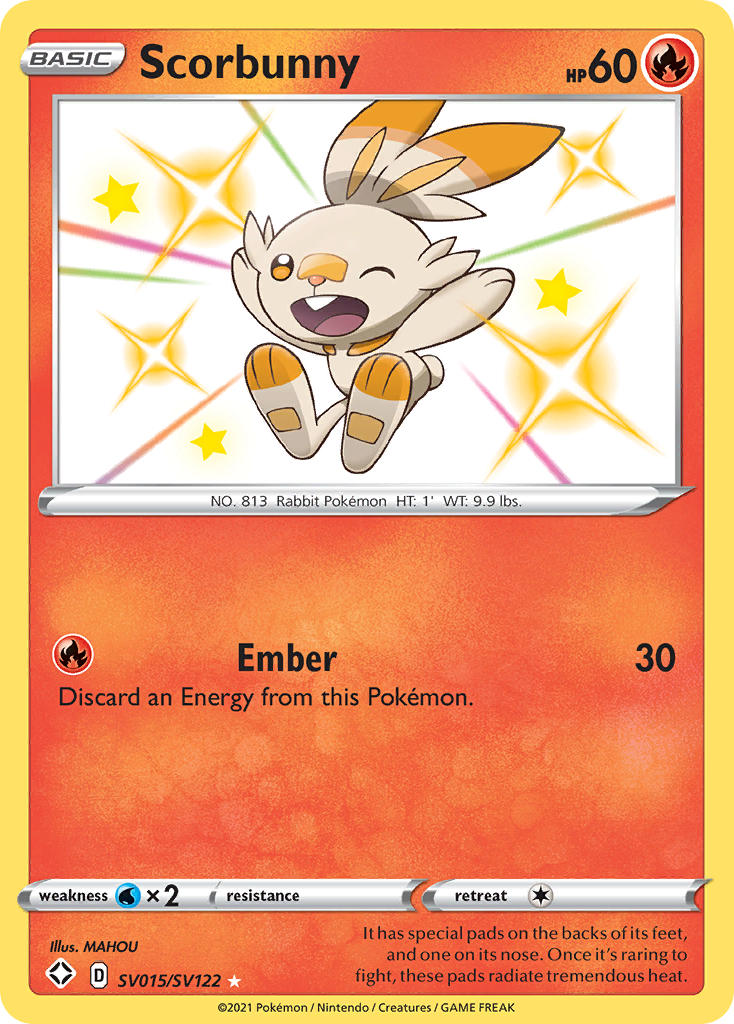 Scorbunny (SV015/SV122) [Sword & Shield: Shining Fates] | Game Master's Emporium (The New GME)