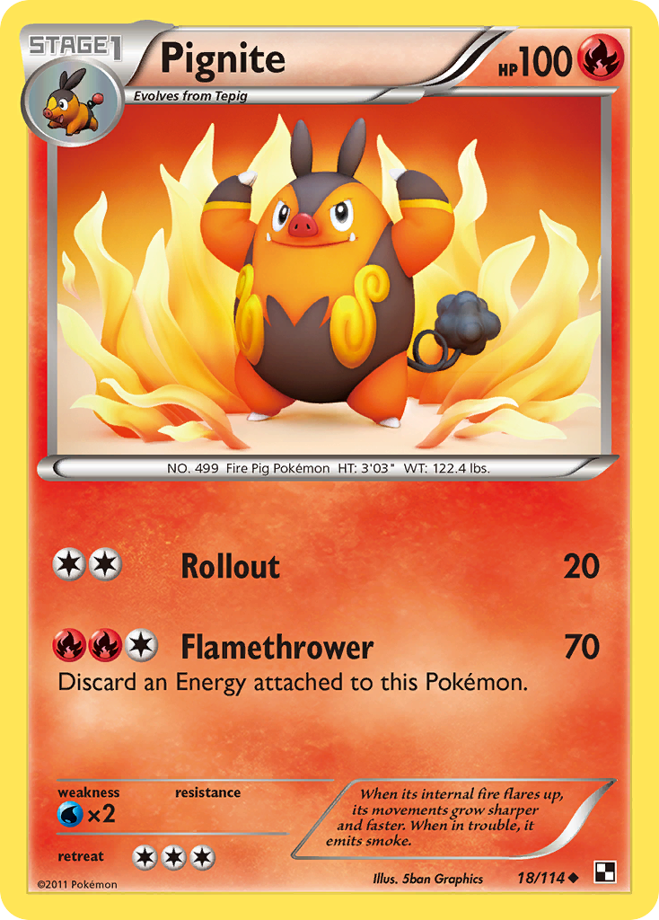 Pignite (18/114) [Black & White: Base Set] | Game Master's Emporium (The New GME)