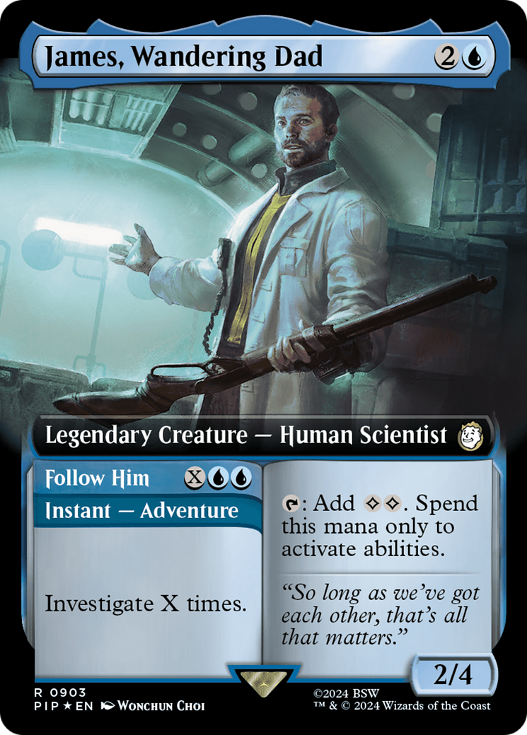 James, Wandering Dad // Follow Him (Extended Art) (Surge Foil) [Fallout] | Game Master's Emporium (The New GME)