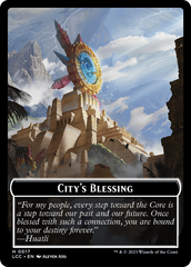 City's Blessing // Dinosaur Double-Sided Token [The Lost Caverns of Ixalan Commander Tokens] | Game Master's Emporium (The New GME)