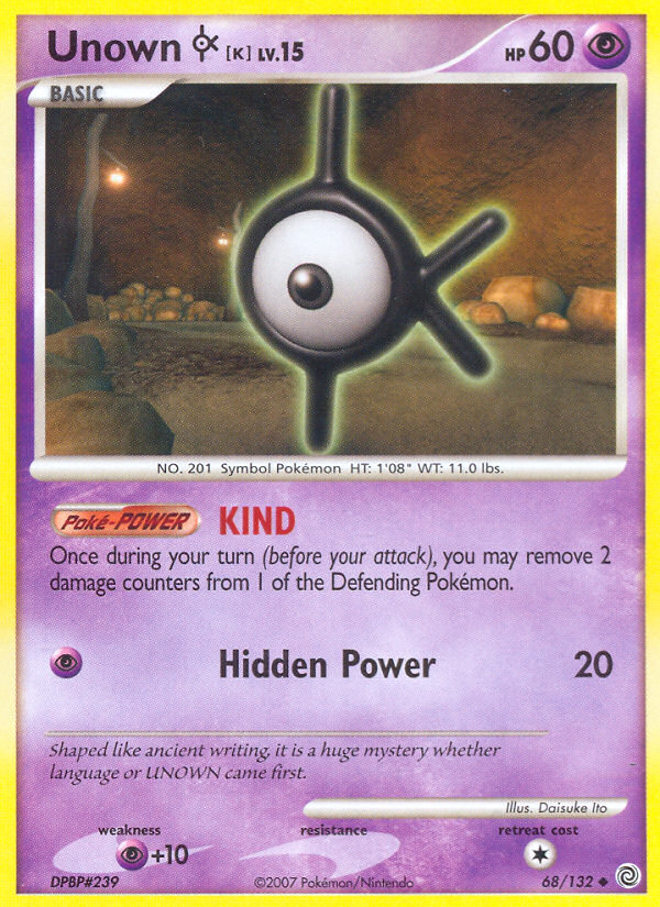 Unown K (68/132) [Diamond & Pearl: Secret Wonders] | Game Master's Emporium (The New GME)