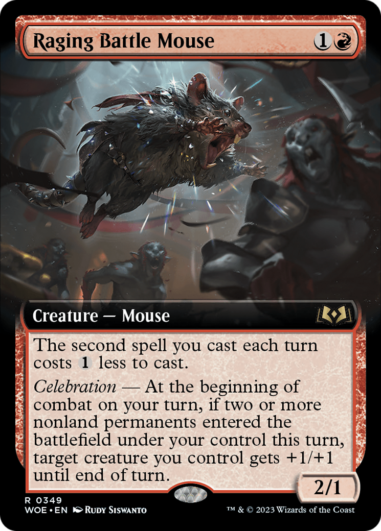 Raging Battle Mouse (Extended Art) [Wilds of Eldraine] | Game Master's Emporium (The New GME)