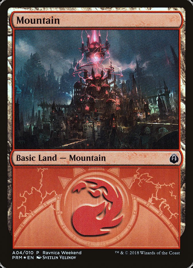 Mountain (A04) [Ravnica Allegiance Ravnica Weekend] | Game Master's Emporium (The New GME)