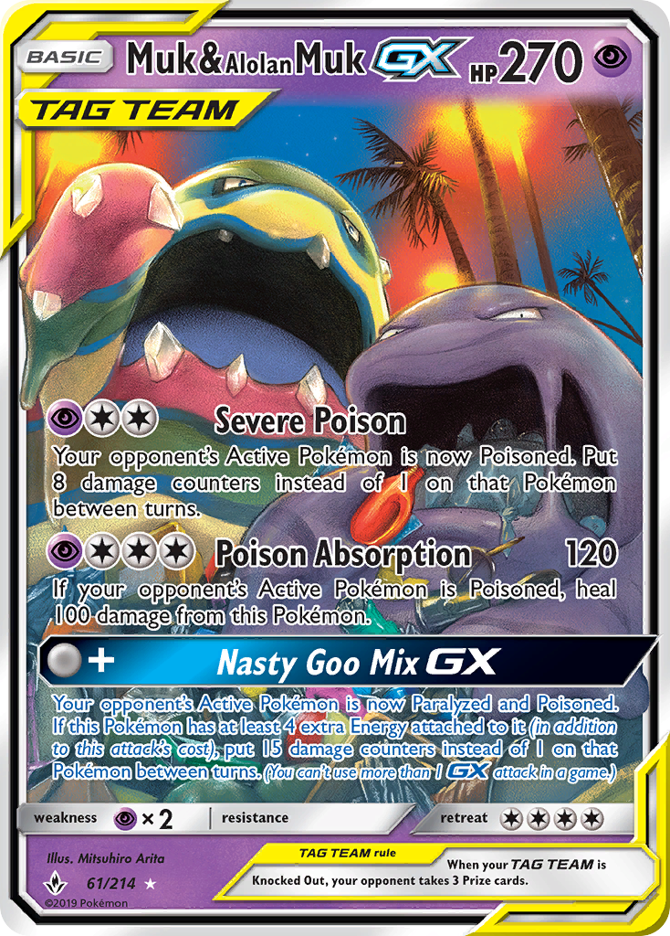 Muk & Alolan Muk GX (61/214) [Sun & Moon: Unbroken Bonds] | Game Master's Emporium (The New GME)