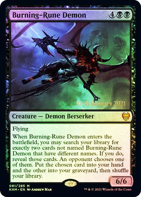 Burning-Rune Demon [Kaldheim Prerelease Promos] | Game Master's Emporium (The New GME)