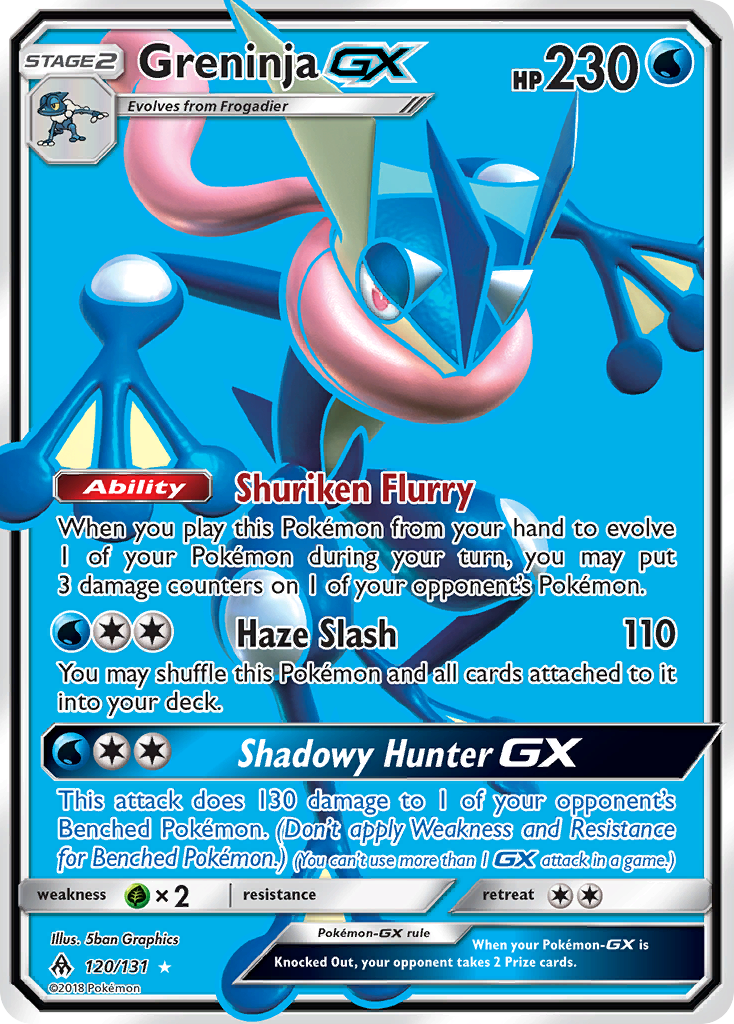 Greninja GX (120/131) [Sun & Moon: Forbidden Light] | Game Master's Emporium (The New GME)