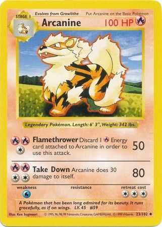 Arcanine (23/102) [Base Set Shadowless Unlimited] | Game Master's Emporium (The New GME)