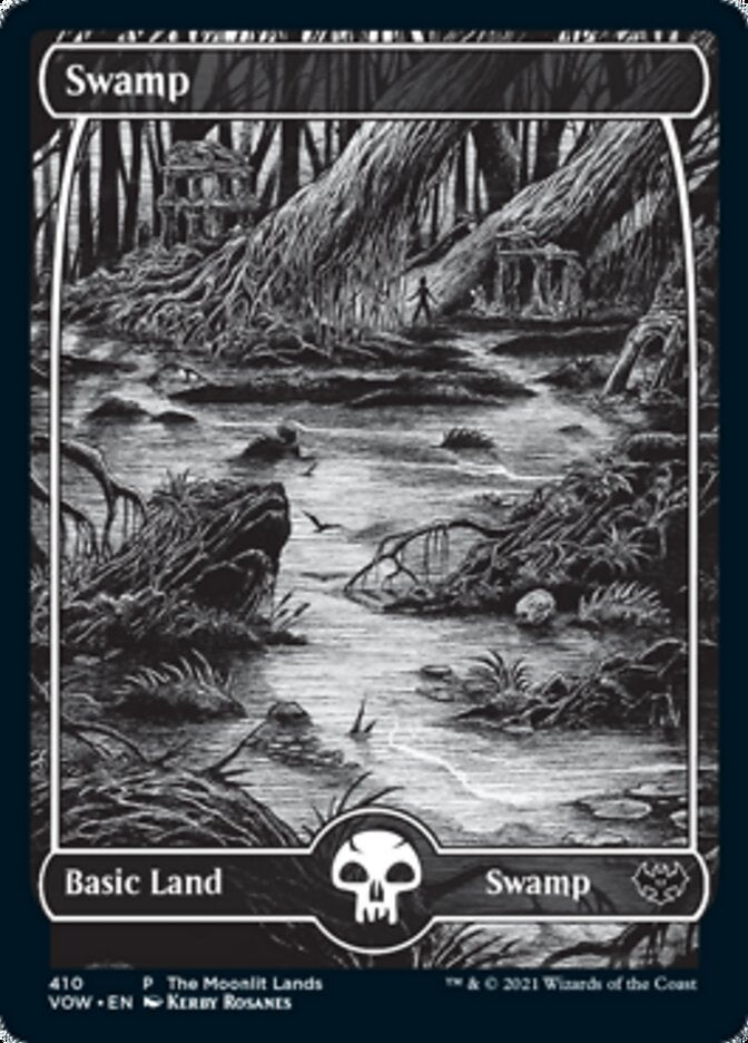 Swamp (The Moonlit Lands) (Foil Etched) [Innistrad: Crimson Vow Promos] | Game Master's Emporium (The New GME)