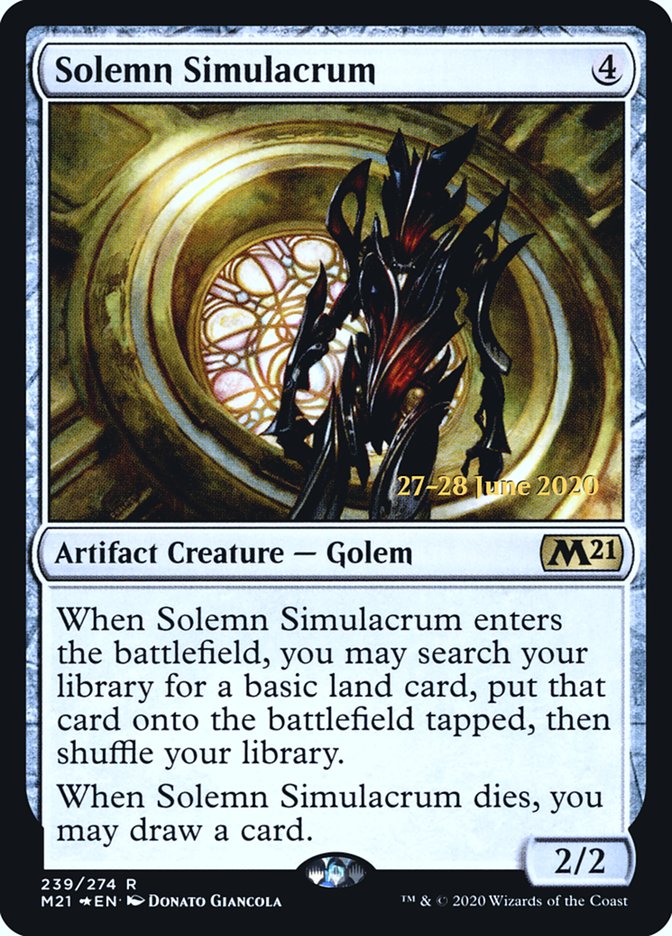 Solemn Simulacrum [Core Set 2021 Prerelease Promos] | Game Master's Emporium (The New GME)