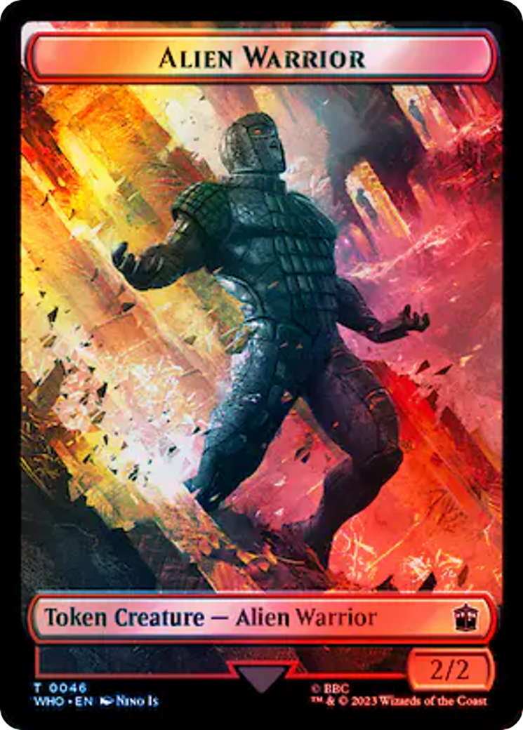 Dalek // Alien Warrior Double-Sided Token (Surge Foil) [Doctor Who Tokens] | Game Master's Emporium (The New GME)