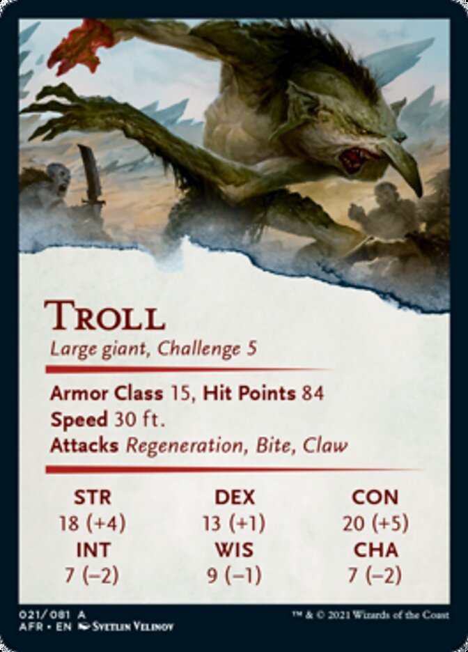 Troll Art Card (Gold-Stamped Signature) [Dungeons & Dragons: Adventures in the Forgotten Realms Art Series] | Game Master's Emporium (The New GME)