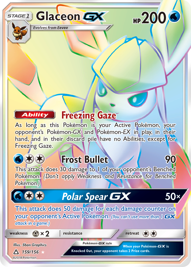 Glaceon GX (159/156) [Sun & Moon: Ultra Prism] | Game Master's Emporium (The New GME)
