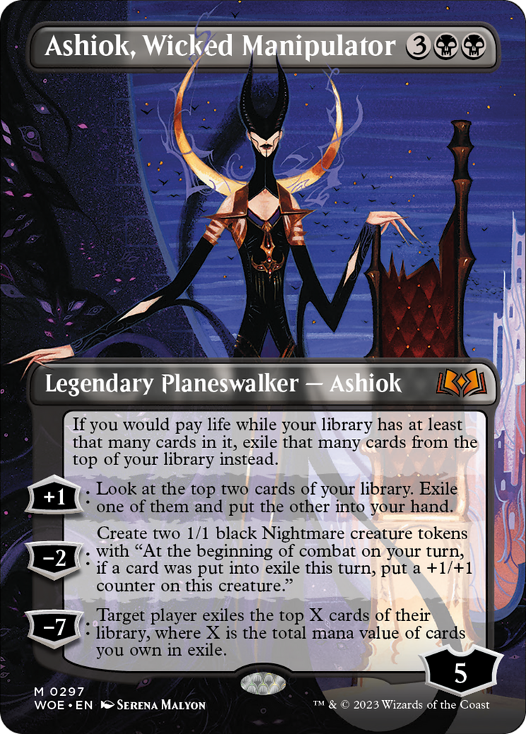 Ashiok, Wicked Manipulator (Borderless Alternate Art) [Wilds of Eldraine] | Game Master's Emporium (The New GME)