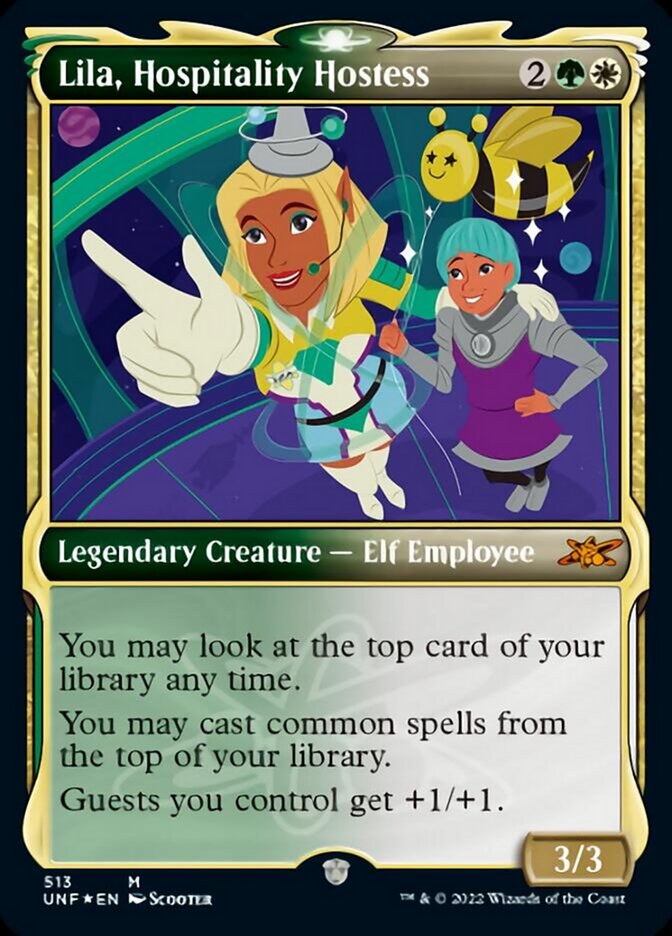 Lila, Hospitality Hostess (Showcase) (Galaxy Foil) [Unfinity] | Game Master's Emporium (The New GME)