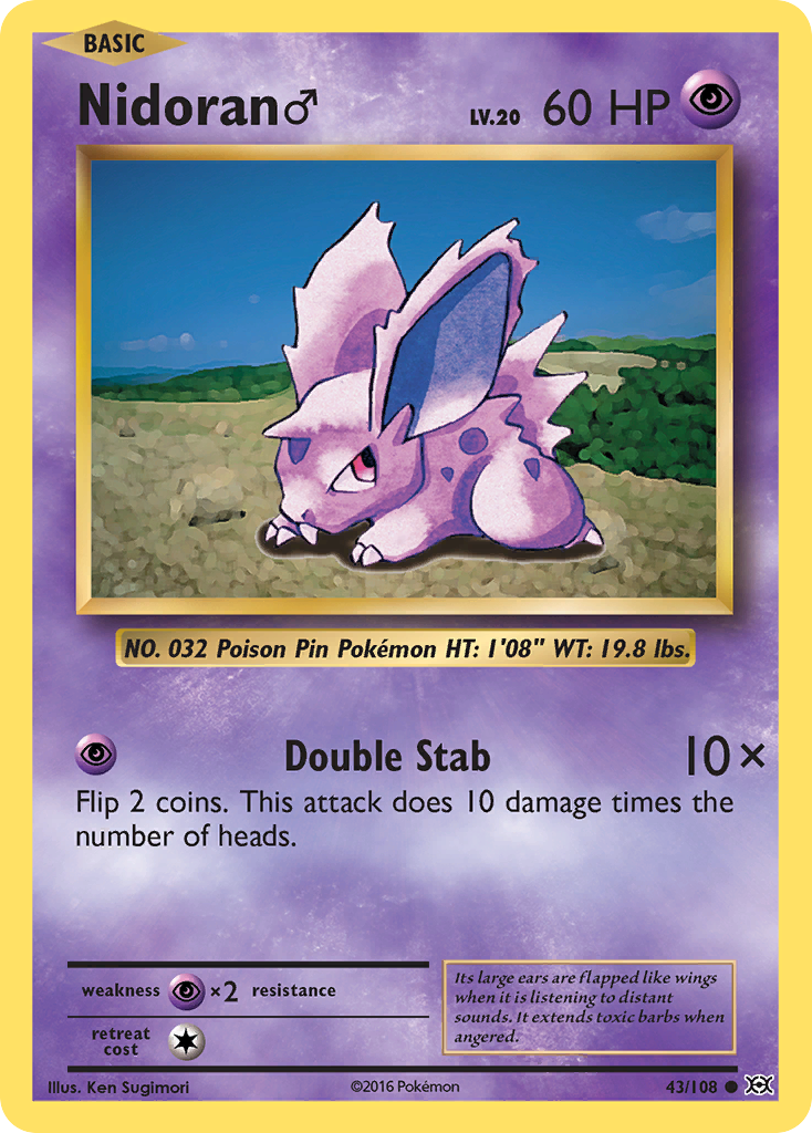 Nidoran (43/108) (Male) [XY: Evolutions] | Game Master's Emporium (The New GME)