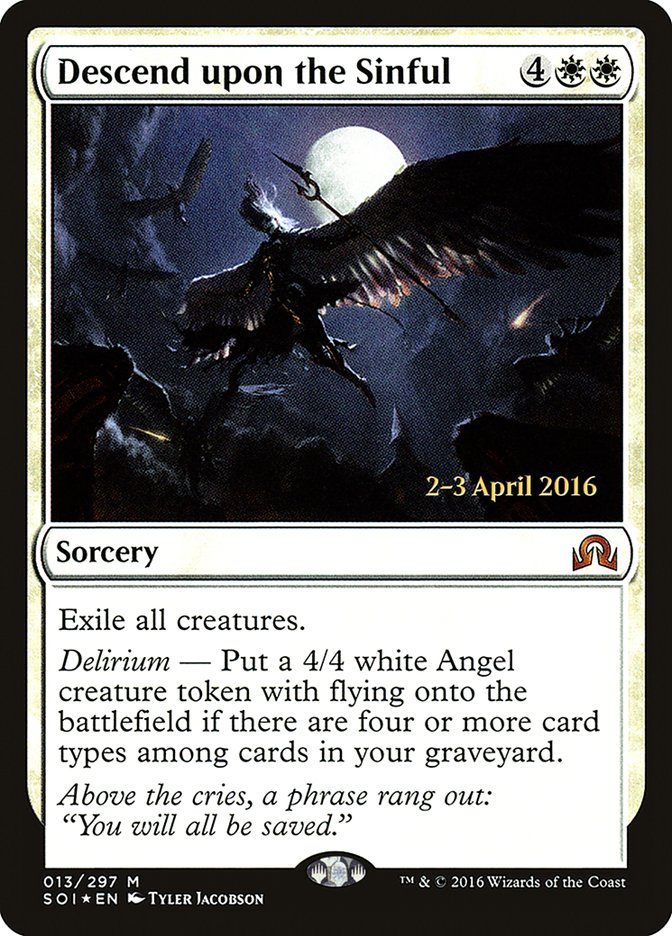 Descend upon the Sinful [Shadows over Innistrad Prerelease Promos] | Game Master's Emporium (The New GME)