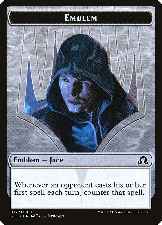 Jace, Unraveler of Secrets Emblem [Shadows over Innistrad Tokens] | Game Master's Emporium (The New GME)