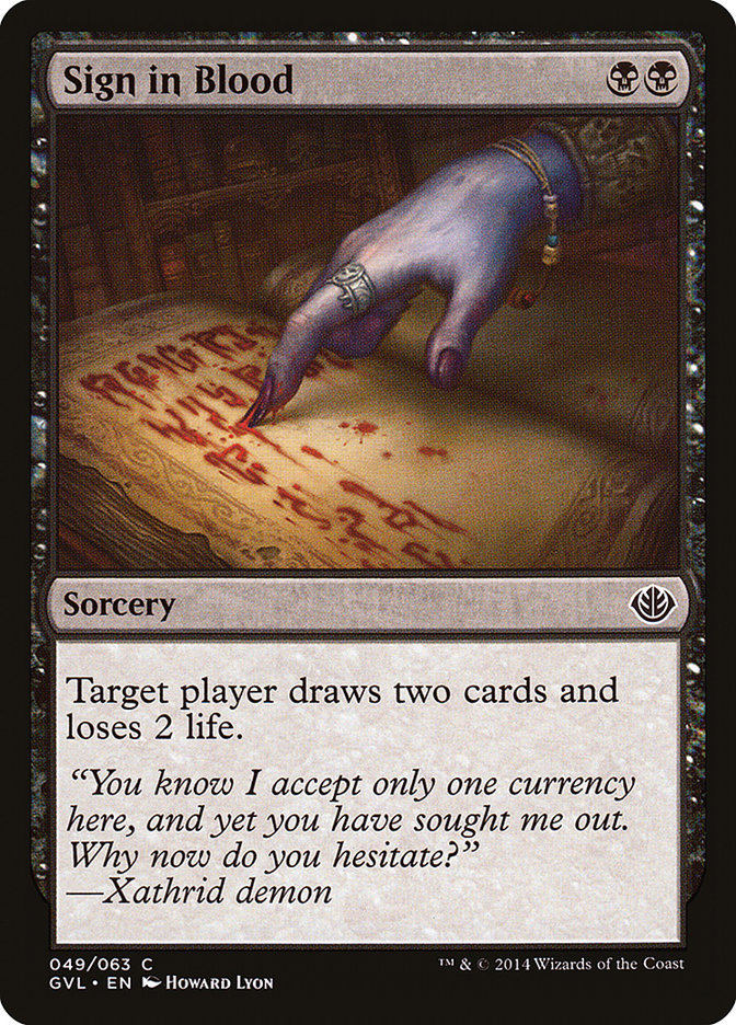 Sign in Blood (Garruk vs. Liliana) [Duel Decks Anthology] | Game Master's Emporium (The New GME)