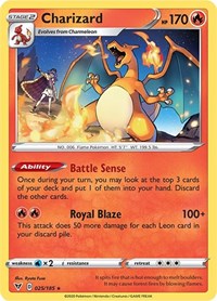Charizard (025/185) (Cracked Ice Holo) (Theme Deck Exclusive) [Sword & Shield: Vivid Voltage] | Game Master's Emporium (The New GME)