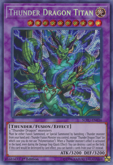 Thunder Dragon Titan [SOFU-EN036] Secret Rare | Game Master's Emporium (The New GME)