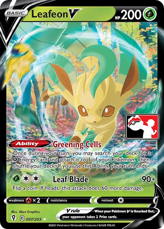 Leafeon V (007/203) [Prize Pack Series One] | Game Master's Emporium (The New GME)