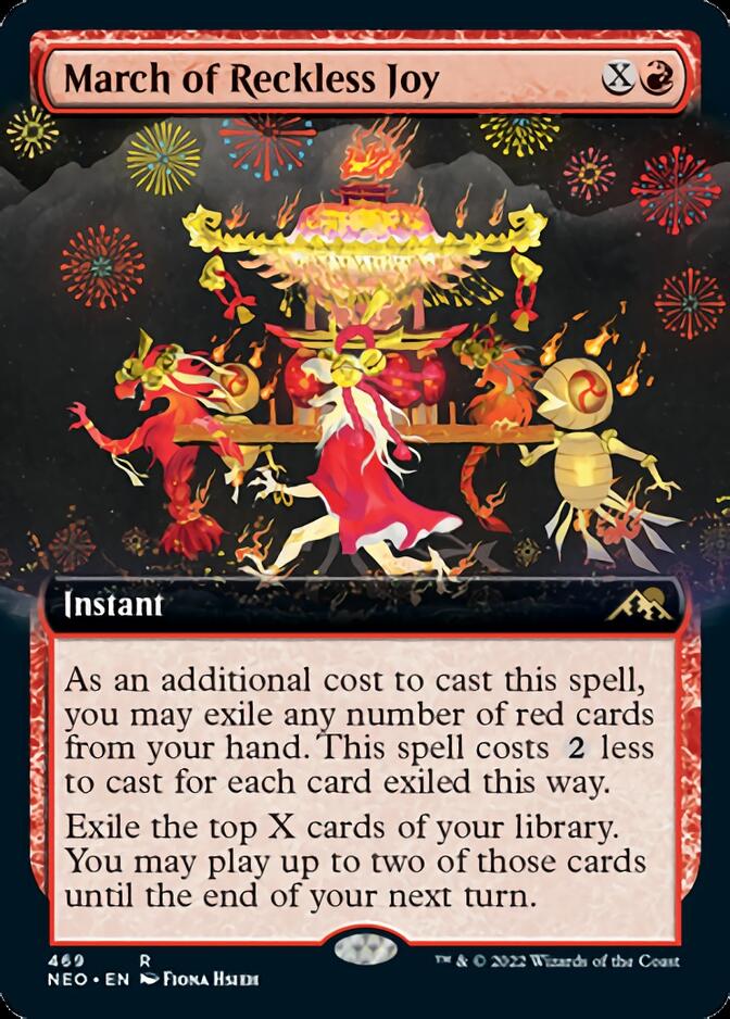 March of Reckless Joy (Extended Art) [Kamigawa: Neon Dynasty] | Game Master's Emporium (The New GME)