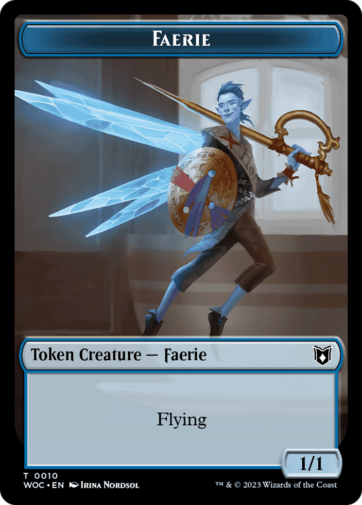 Faerie // Saproling Double-Sided Token [Wilds of Eldraine Commander Tokens] | Game Master's Emporium (The New GME)