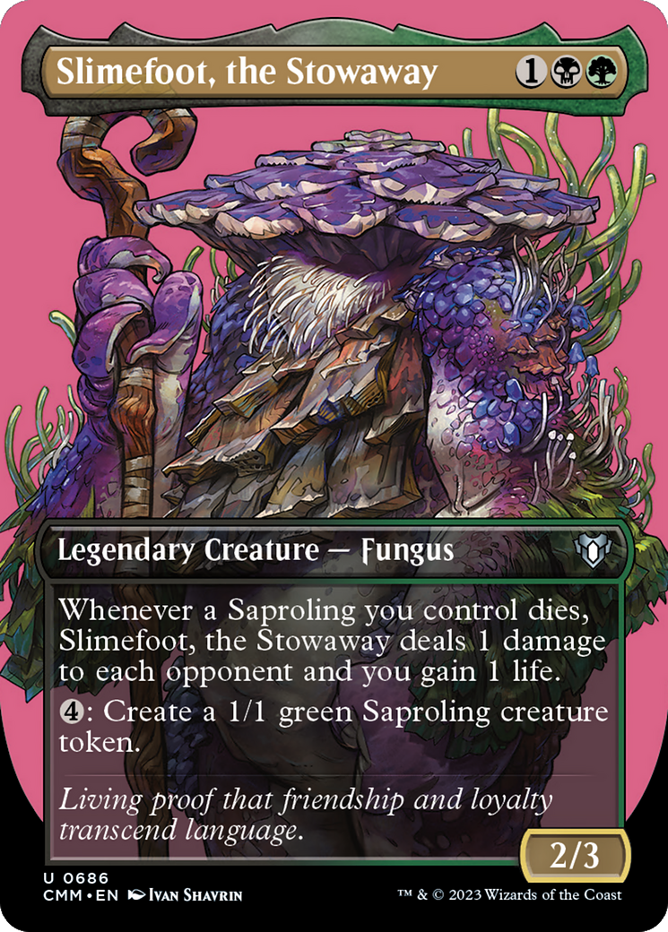 Slimefoot, the Stowaway (Borderless Profile) [Commander Masters] | Game Master's Emporium (The New GME)