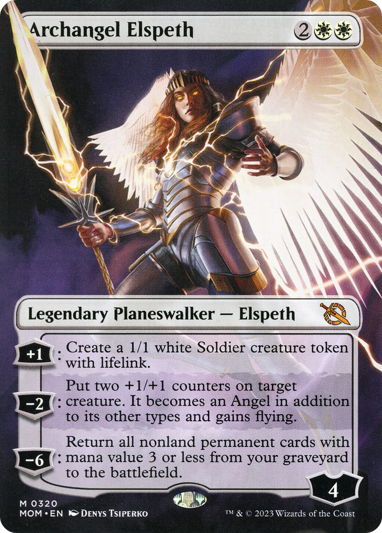 Archangel Elspeth (Borderless Alternate Art) [March of the Machine] | Game Master's Emporium (The New GME)
