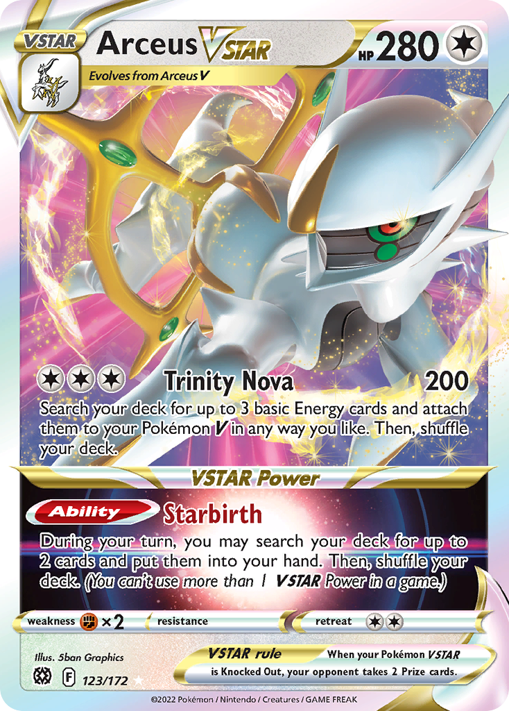 Arceus VSTAR (123/172) (Metal Card) [Sword & Shield: Brilliant Stars] | Game Master's Emporium (The New GME)