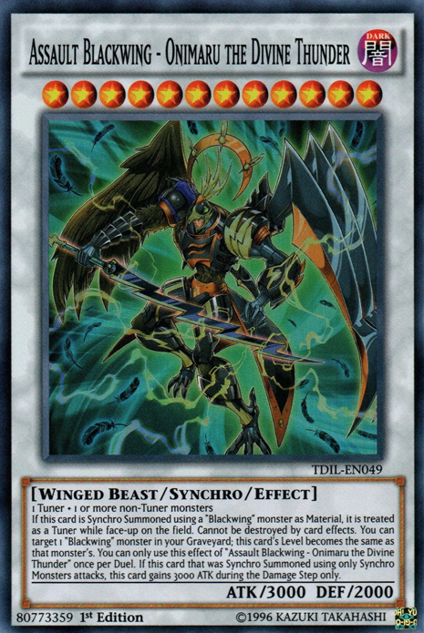 Assault Blackwing - Onimaru the Divine Thunder [TDIL-EN049] Super Rare | Game Master's Emporium (The New GME)
