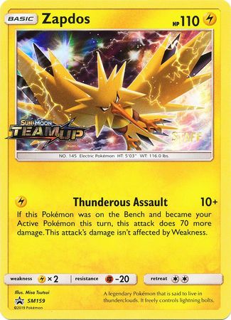 Zapdos (SM159) (Staff) [Sun & Moon: Black Star Promos] | Game Master's Emporium (The New GME)