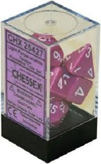 Chessex 7 Dice Light Purple White Dice | Game Master's Emporium (The New GME)