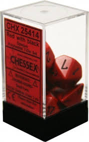 Chessex 7 Dice Red Black Dice | Game Master's Emporium (The New GME)