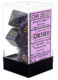 Chessex 7 Dice Speckled Golden Cobalt Dice | Game Master's Emporium (The New GME)