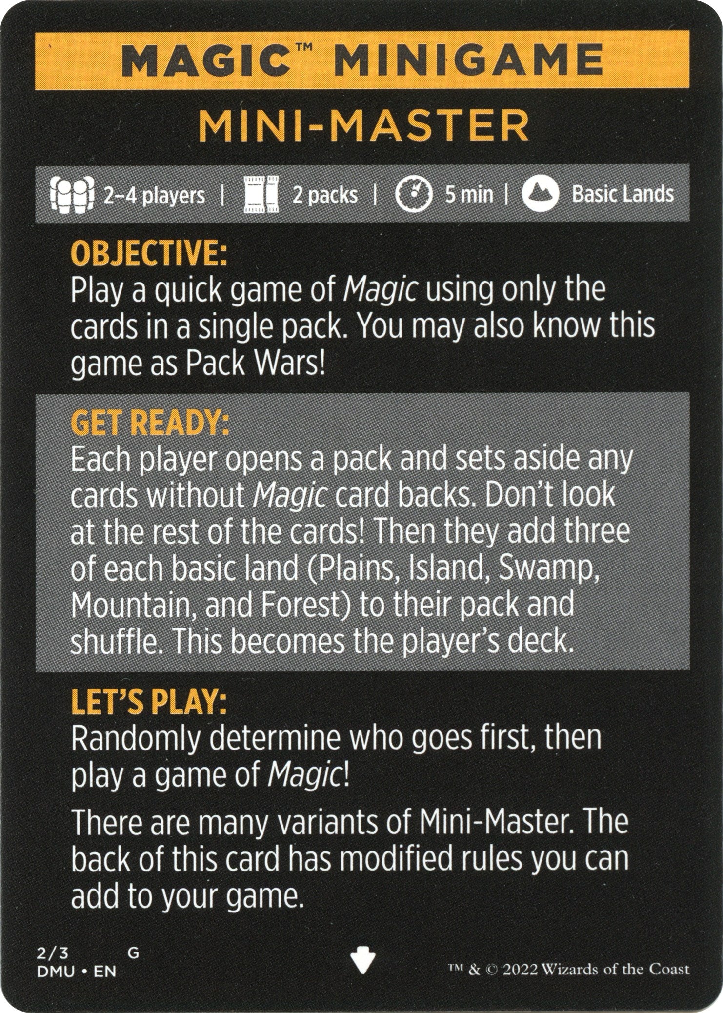 Mini-Master (Magic Minigame) [Dominaria United Minigame] | Game Master's Emporium (The New GME)