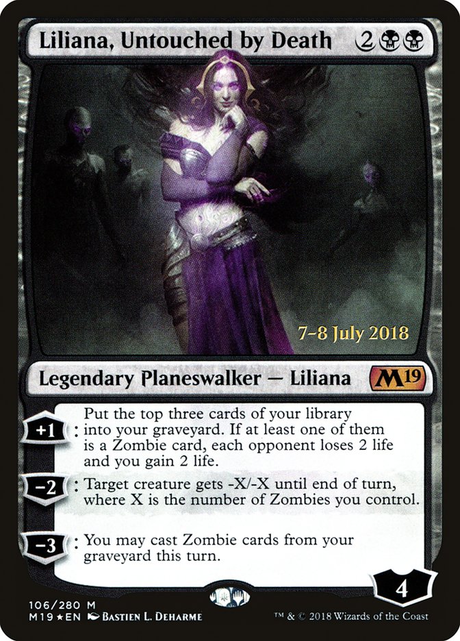Liliana, Untouched by Death [Core Set 2019 Prerelease Promos] | Game Master's Emporium (The New GME)
