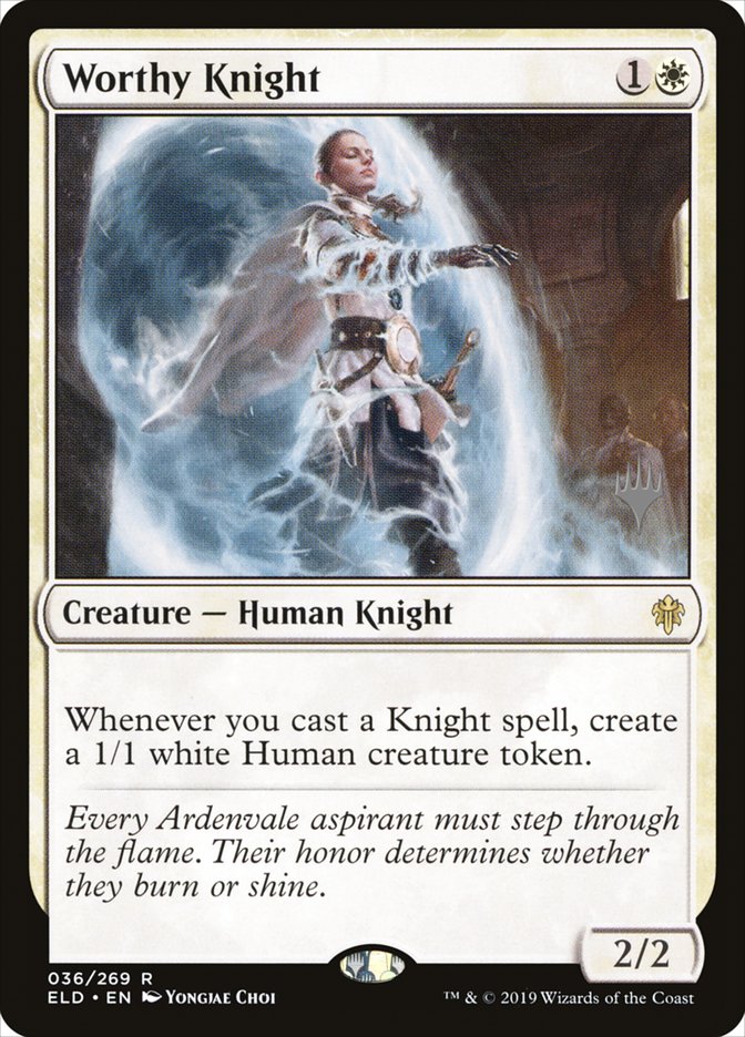 Worthy Knight (Promo Pack) [Throne of Eldraine Promos] | Game Master's Emporium (The New GME)